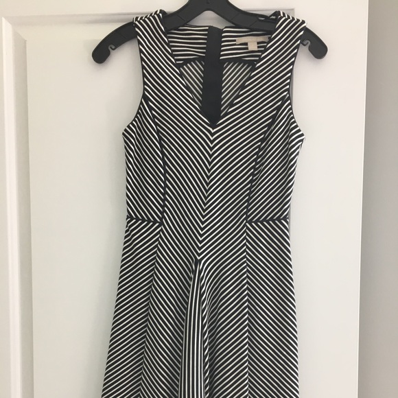 banana republic black and white striped dress